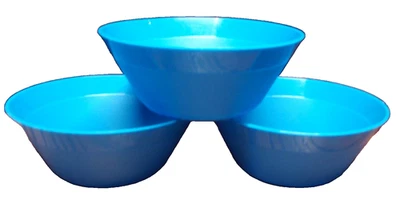 Tazón de cereal de plástico verde azulado de 6,5 x 2,5" para cocina comedor barra resistente a roturas 1012 3 piezas Foto 1 de 4