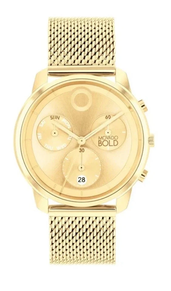 Nuevo reloj cronógrafo Movado Bold Trend Element para hombre tono dorado 3601025 Foto 1 de 4