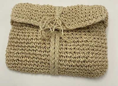 Cartera sin asas de paja para mujer L Space con correa marrón tostado Foto 1 de 4