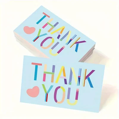 100pcs Thank You Card Gift Label Decorative Message Tags for Small Business Use - Image 1 of 4