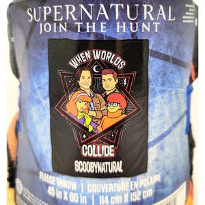 Supernatural x Scooby-Doo Fleece Throw Blanket TV Show Winchester Brothers NWT - Picture 1 of 12