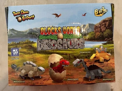 BLOCKS WORLD DINOSAURS  - SET OF 12 EGGS CREATE YOUR OWN DINOSAURS - Image 1 of 3