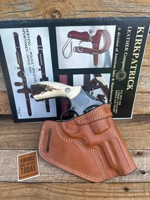 Funda Kirkpatrick de cuero marrón con dibujo cruzado para revólver S&W 3" K 19 66 Foto 1 de 2