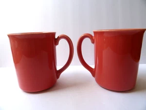 Corning Ware Corelle Vintage Coral/Pink Salmon Coffee Mugs Set of Two - Picture 1 of 3
