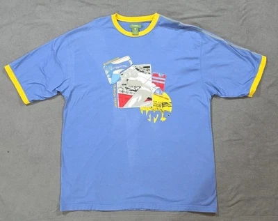 Винтажная мужская футболка Meezan Art Couture 2XL синяя - Изображение 1 из 4