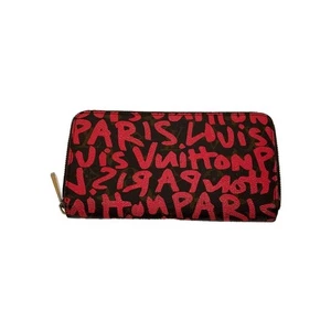 LOUIS VUITTON Zippy Wallet Monogram Graffiti Brown Women's Auth - Picture 1 of 8