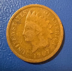 1907 U.S.  Indian Head One Cent Circulated Coin - Picture 1 of 2