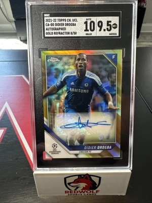 2021/22 topps UEFA Champions league Didier Drogba Gold Auto 8/50 Mint+ 9.5 🔥 - Image 1 of 3