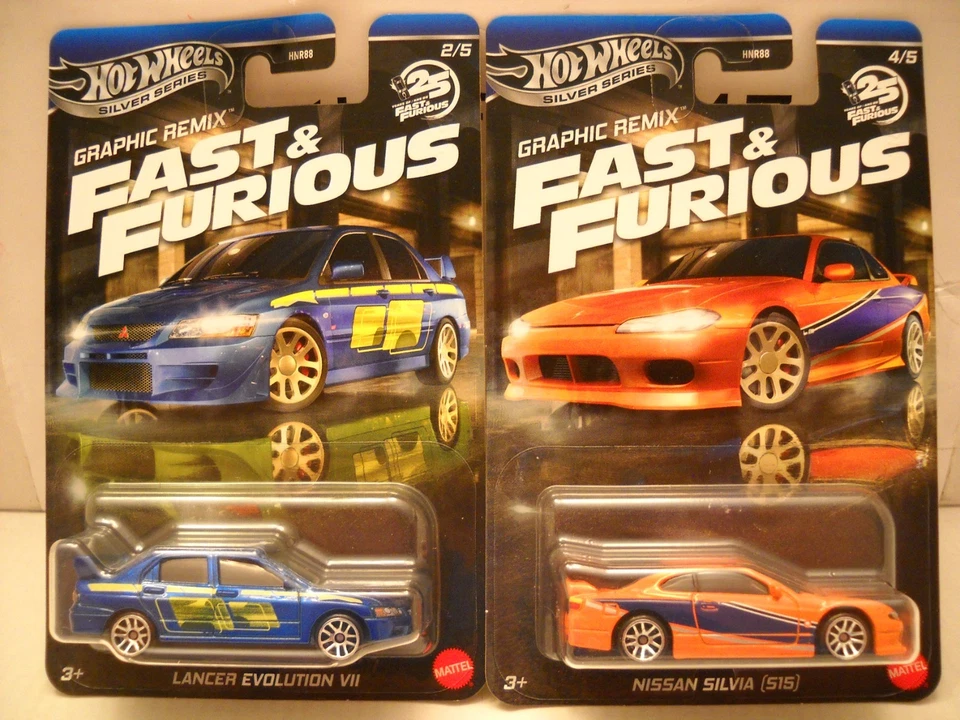 Hot Wheels Fast & Furious Graphic Remix Lote Lancer Evolution Nissan Silvia Foto 1 de 1