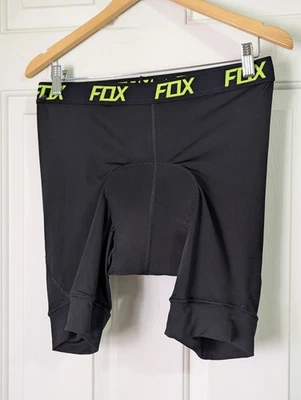 FOX Biking Padded Liner Shorts Briefs Mens 36 Black Cycling Stretch Motorcross - Image 1 of 4