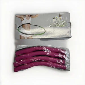 Weighted Fitness Hula Hoop Reifen Home 6 Stück Training und Straffung Pink Fitnessstudio Gesundheit Neu - Bild 1 von 6