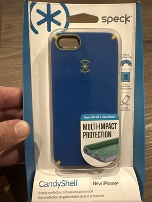 Funda rígida genuina Speck iPhone 5 5S CandyShell, azul/amarillo, nueva en caja envío gratuito Foto 1 de 2