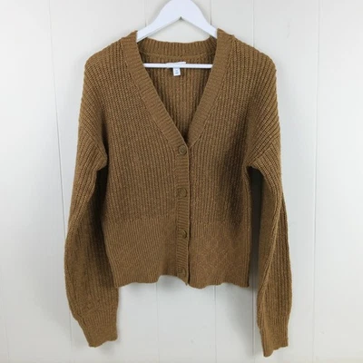 Nine West Sweater Cardigan V-Neck Cropped Cable Knit Size M Long Sleeve New - Image 1 of 4