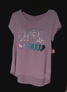 NWT GIRLS SIZE 14 "SO" GIRL WARRIOR RUCHED BACK TEE - Picture 1 of 5