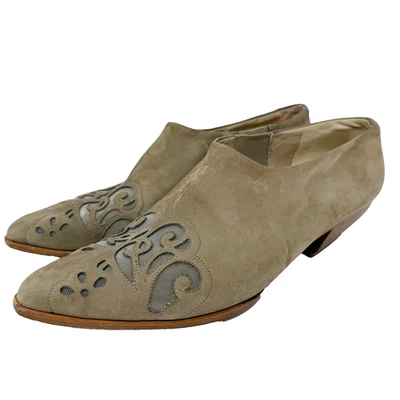 Botines occidentales Via Spiga de cuero nobuck corte láser talla 10 punta puntiaguda Foto 1 de 4