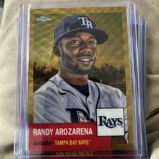 Randy Arozarena 2022 Topps Chrome Platinum #159 Gold Wave Refractor/50 Tampa Bay