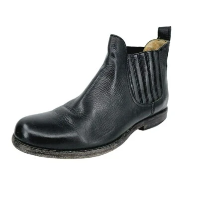 Frye Phillip Chelsea Boots 6.5 B Black Italian Leather Pull On Ankle Short Gored - Image 1 of 4