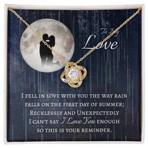 To My Love / Love Knot Necklace / With Message Card / Wife / Soulmate Necklace - Foto 1 di 14