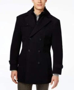 Lauren Ralph Lauren Wool Blend Naval Military Pea Coat Navy - Picture 1 of 2