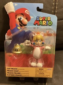 Super Mario 4"-inch CAT PEACH W/ SUPER BELL FIGURE *new* Jakks Pacific 2022 - Picture 1 of 3