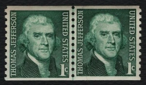 #1299 1c Thomas Jefferson, Coil Line Pair [22] Mint **ANY 5=FREE SHIPPING** - Picture 1 of 1