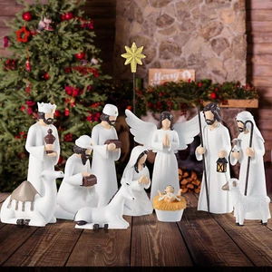 Nativity Sets for Christmas Indoor,12 Pieces 6.5 Inch Elegant Nativity Set for T - Picture 1 of 7