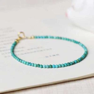 4MM Beautiful Natural Turquoise Beads Bracelet Lucky Yoga Bless Mental Pray - Picture 1 of 3