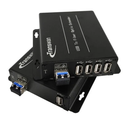 4 Ports USB 2.0/1.1 hub Over Fiber Extender to 5 Km SM Fiber or 500 Meters MMF - Image 1 of 4