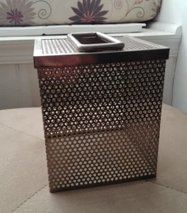 BBB Ventilato Metallo Argento Quadrato Cubo Rete Kleenex Porta Fazzoletti Cover 4Home - Foto 1 di 19