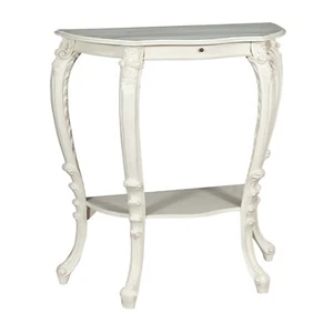 BISCOTTINI Consolle Ingresso Shabby Chic Mensola Stile Barocco Tavolino Bianco - Foto 1 di 10