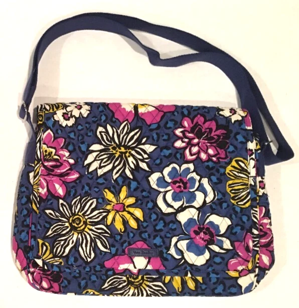 Vera Bradley Messenger African Violet School Book Bag Campus Crossbody