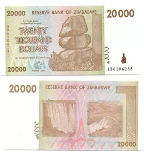 Zimbabwe - 20000 Dollars 2008 aUNC / UNC P. 73a Lemberg-Zp - Picture 1 of 1