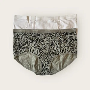 Cacique Lane Bryant Cotton Full Brief Panty 18/20 Lot of 2 Zebra Animal White - Picture 1 of 2