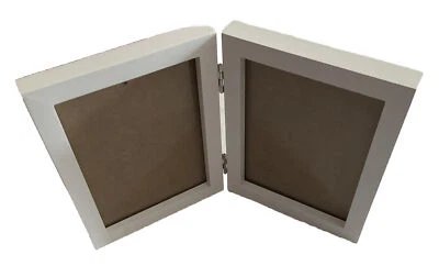 Contemporary 5x7 Hinged Double White Standard Wooden Picture Frame/ Excellent!!! - Image 1 of 4