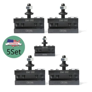 T026 AXA #2 Set of 5 QUICK CHANGE TURNING & FACING CNC LATHE POST HOLDER 250-102 - Picture 1 of 2