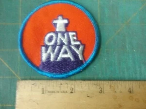 From 1970's but new COOL Vintage Patch "One way" 3" can be sew on or glue on. - Picture 1 of 2