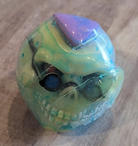Goosebumps Gurgling Ghouls Curly Skeleton Head Squeeze Horror Ball Toy Cover