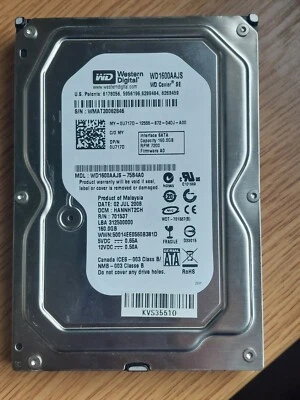 Western Digital Caviar SE WD1600AAJS Internal SATA II HDD 160GB 3,5” 7200RPM. - Image 1 of 4