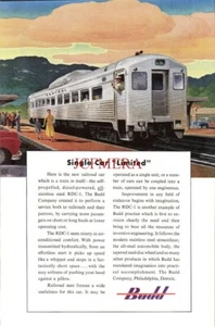 BUDD RDC-1 vagón de tren todo de acero #2 vintage 1950 LESLIE RAGAN anuncio impreso 691/87 - Imagen 1 de 1