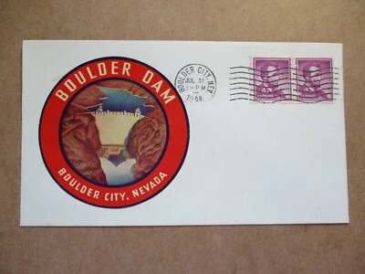 COVER 1958 "AIR MAIL CACHET "BOULDER DAM in BOULDER CITY, NEVADA "  See Pic  - Image 1 of 3