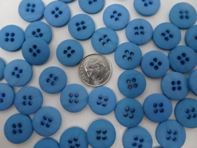 Lote de 6 botones redondos vintage turquesa de 4 agujeros 14 mm AA55 Foto 1 de 4