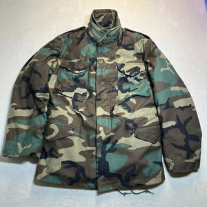 US Army Woodland Camo Cold Weather Field Coat With Liner Men’s Medium/Long - Picture 1 of 11