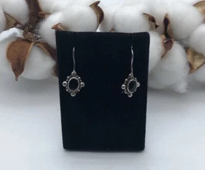 925 Sterling Silver Black Onyx Vintage Dangle Earrings Navajo Southwestern - Picture 1 of 8
