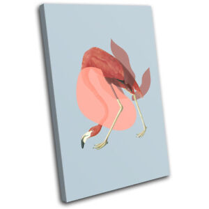 Flamingo Retro Tropical Pastel Animals SINGLE CANVAS WALL ART Picture Print