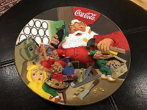 Plato Franklin de colección 1994 Santa Coca Cola Workshop hecho a mano como nuevo - Imagen 1 de 6