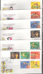 FDC Set di 6 1991 - Scott# 2553-57 - Olimpiadi estive - Farnam Cachet - Foto 1 di 1