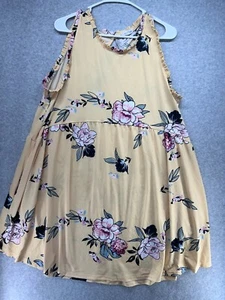 Eyeshadow Womens Dress Size 1X Yellow Floral Wide Straps Round Neck Short Flowy - Picture 1 of 11
