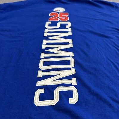 Camiseta de los fanáticos de la NBA Philadelphia 76ers Simmons #25 azul para hombre talla grande Filadelfia Foto 1 de 4