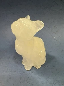 White Quartz Carved Stone Cat Feline Figurine 2 3/4” Decor Animal Lover Healing - Picture 1 of 8