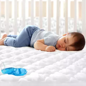 2 Pack Crib Mattress Protector Waterproof Crib Sheets Fitted Mattress Pad Cover  - Picture 1 of 12